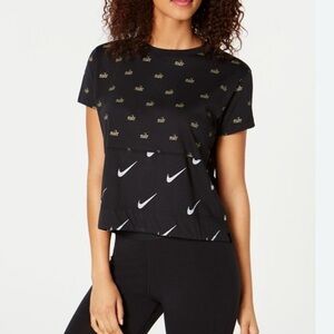 Nike Women's Black Logo Print Top
